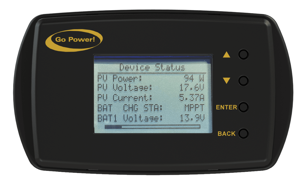 Go Power! Bluetooth-Enabled MPPT Remote Display | GP-RVC-R